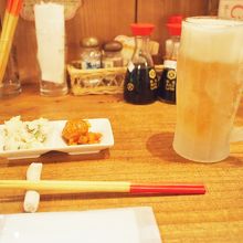 まずはビールで乾杯