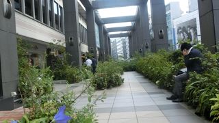 花をながめながら休む場所もある