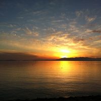 琵琶湖に沈む夕日
