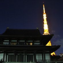 増上寺と東京タワー