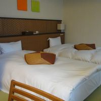 ローベッドのツイン寝室