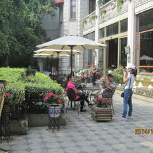 レストランのテラス。