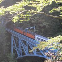 途中の山道からトロッコ列車が