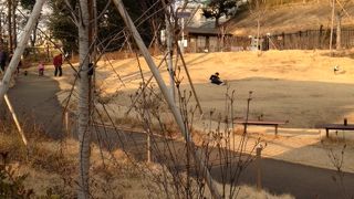 細長い傾斜地の公園です