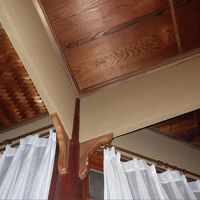 職人の技が如何なく発揮された洋間の天井。これぞ明治の折衷美。