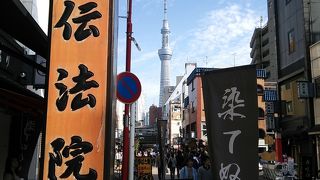 スカイツリーや着物を羽織る外国人の姿を望むことができる 