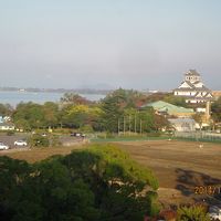琵琶湖が見える。長浜城も。・