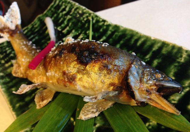 目の前を流れる長良川を眺めながらの鮎料理は格別！