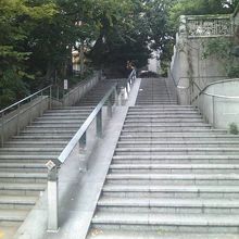 交通量が多いので橋の横断にはこちらの階段を使用します