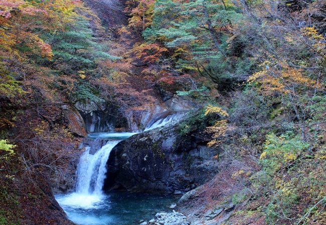 西沢渓谷の落差７ｍの滝