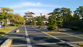 お堀の水が海水をとりいれた珍しいお城