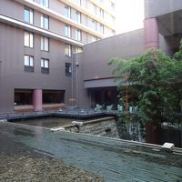 中庭には池があります