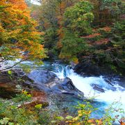 紅葉の頃は絶景／憾満が淵