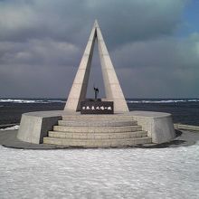 誰もいない冬の宗谷岬