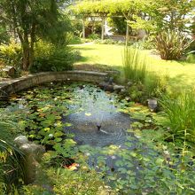 カフェの横はお庭になってます