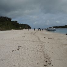 白い砂浜を歩くのも面白いです