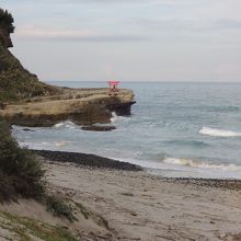 白浜神社の鳥居が磯にもあります