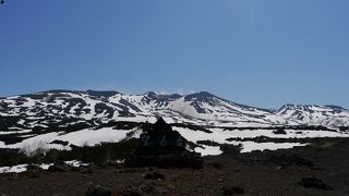 十勝岳を望む展望台