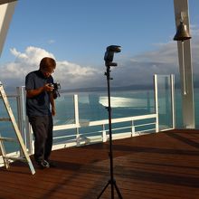 オーシャンタワーのフォト専用エリア　カメラマンが撮ります