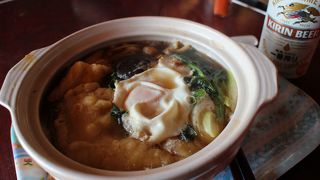 鍋割山で鍋焼きうどん