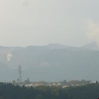 右手方向に阿蘇山も見られます。