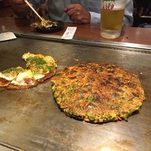 とん平焼きとスジねぎ焼き