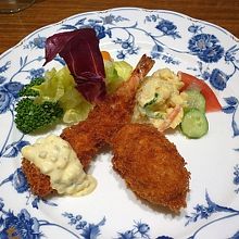 エビフライとカニクリームコロッケ