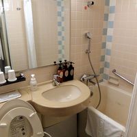 バスルームは少々狭い