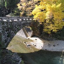 左側が釈迦院川手前が津留川の合流地点