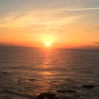 客室から見る、朝日。