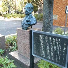 なぜか斜め前を向いてる胸像です。