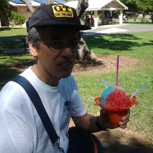 ダイヤモンドヘッドで食べたハワイアン風氷。美味しかった。