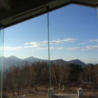 食堂からの展望　浅間山も見えます