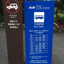 帰りもバスなら、ここから乗って下さい。