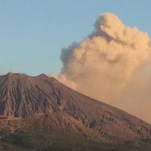 桜島にて