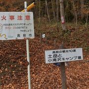 花貫川の淵にあるキャンプ場