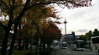 眺めが素晴らしいローソクの形をした京都タワー
