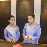 日本語も話せるフロント嬢