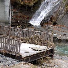 三段の滝の下に流れ着いた