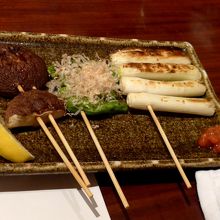 炭火焼き　野菜やきもりあわせ650円