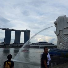 反対側にはマリーナベイサンズ。