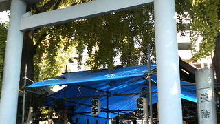 魚にちなんだ珍しい塚が並ぶ神社