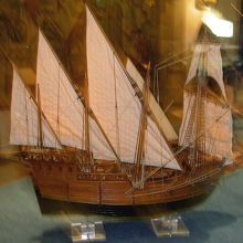 南蛮屏風にも数多く描かれた、大型帆船ガレオン船模型