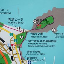 駅⇔青島海岸の地図