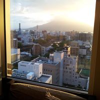 客室からの桜島の眺め