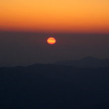 次の日の朝はご来光♪　快晴はありがたい