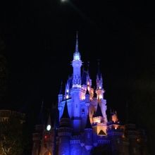 満月とシンデレラ城