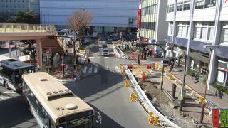 駅前が工事中