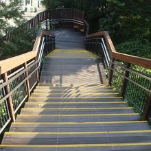 この階段を下りると御田八幡神社があります