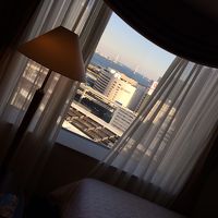部屋から横浜ベイブリッジを望む